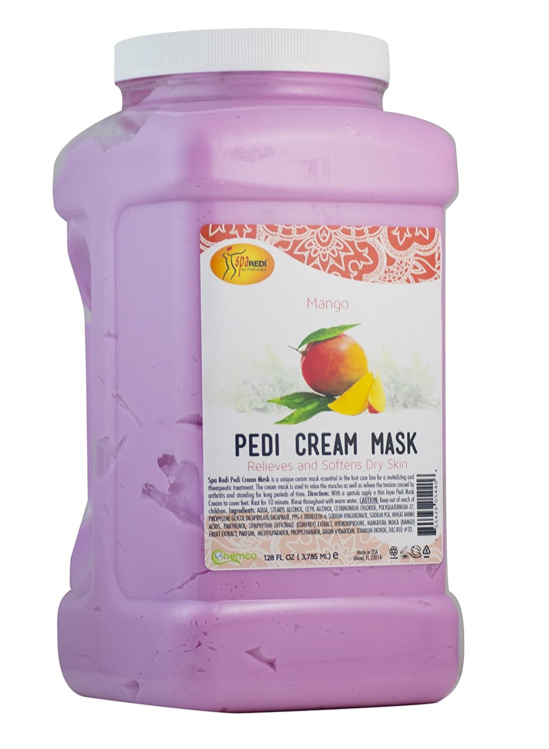 SPA REDI MANGO PEDI CREAM MASK RELIEVES AND SOFTENS DRY SKIN GALON