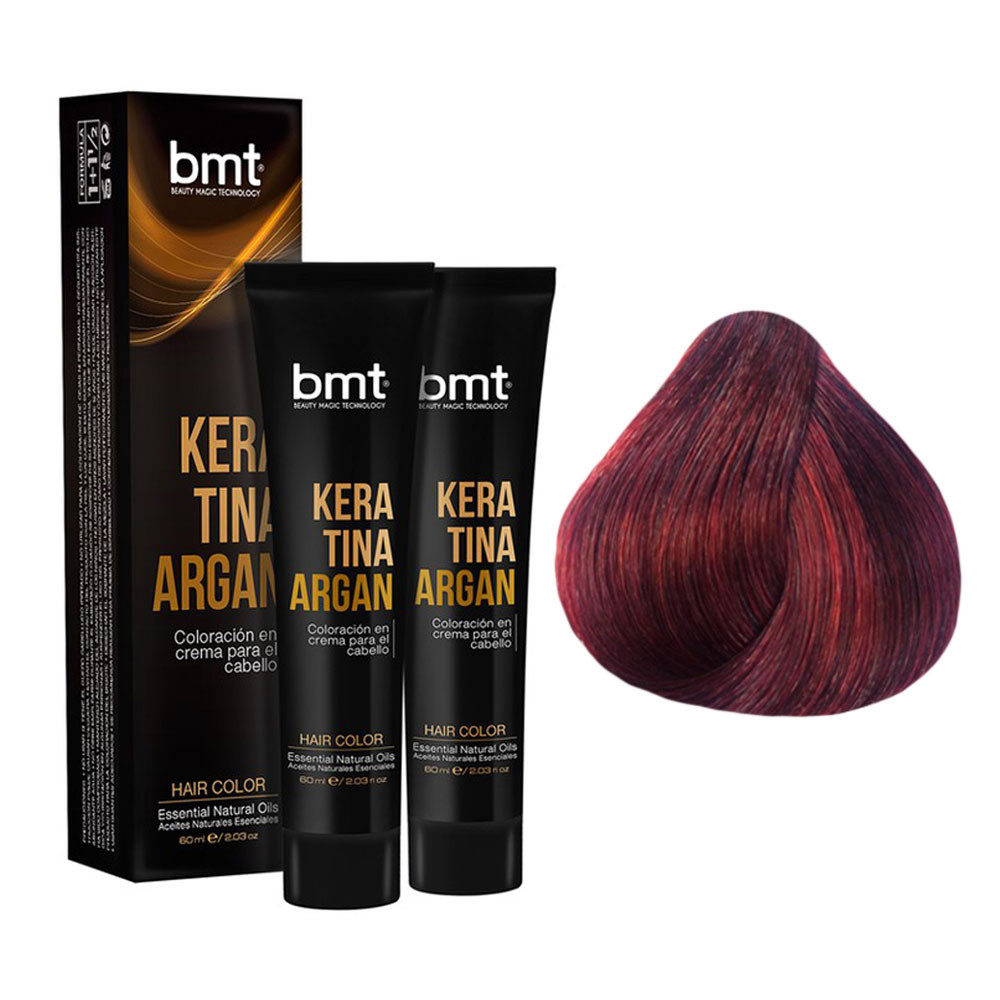 BMT TINTE KERATINA ARGAN 
CASTAÑO CLARO ROJO INTENSO 5.60