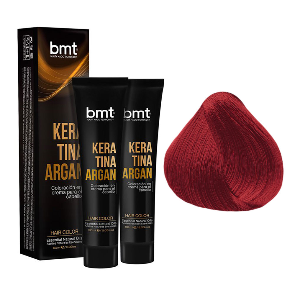 BMT TINTE KERATINA ARGAN 
RUBIO MEDIANO ROJO INTENSO