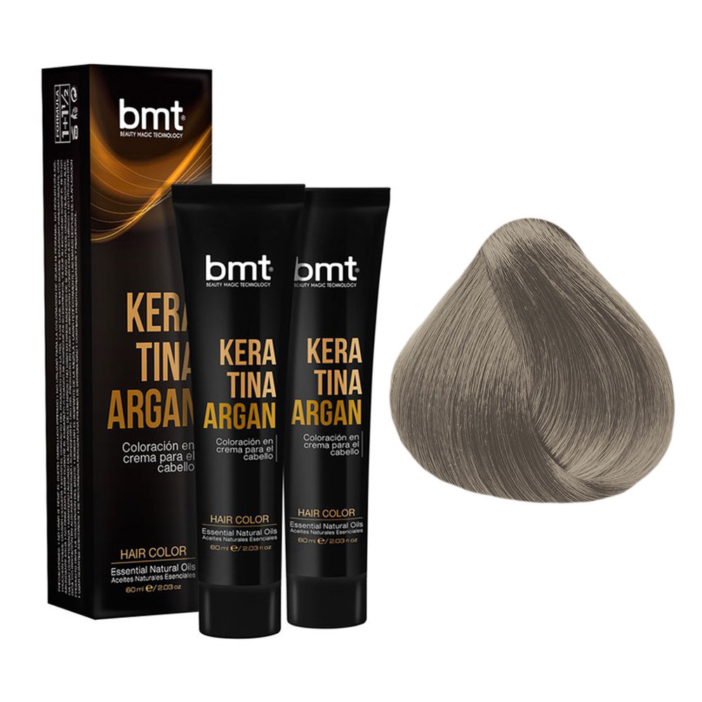 TINTE BMT KERATINA ARGAN RUBIO MUY CLARO CENIZO 9.1