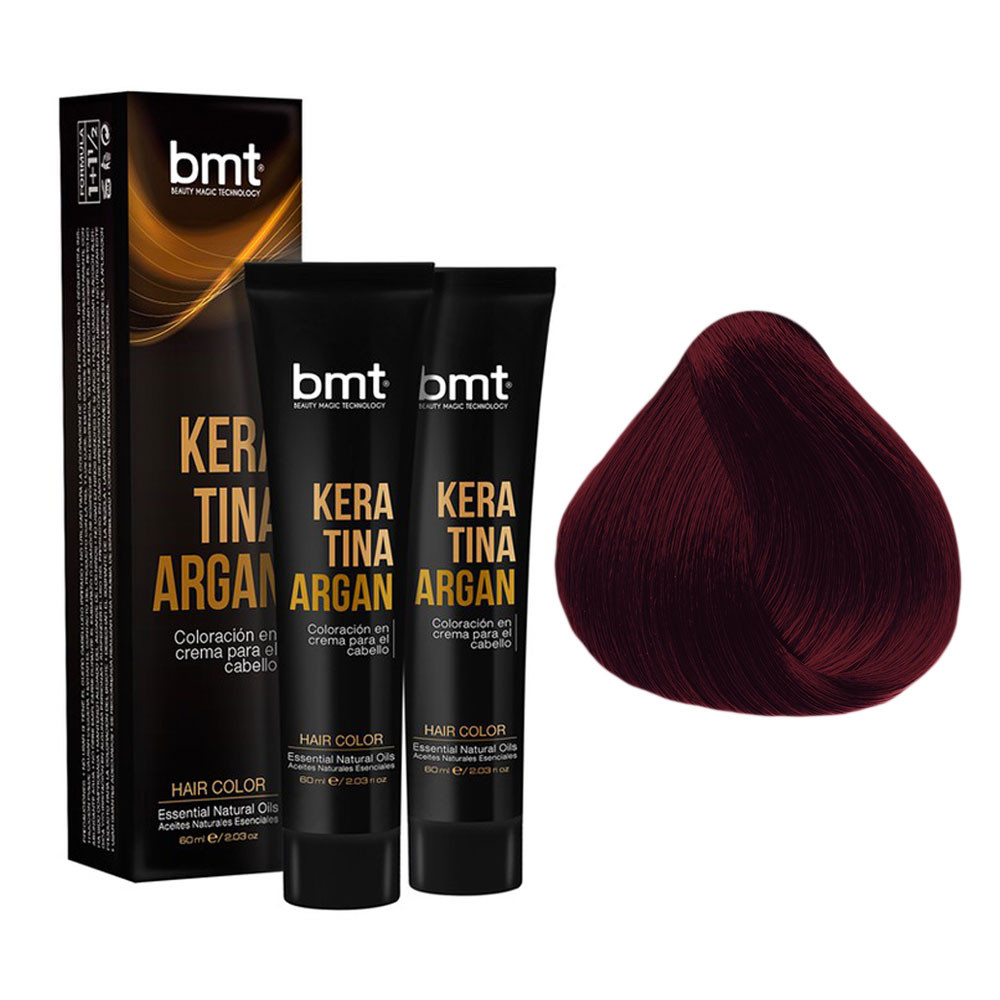 BMT TINTE KERATINA ARGAN 
RUBIO OSCURO ROJO VIOLETA 6.62