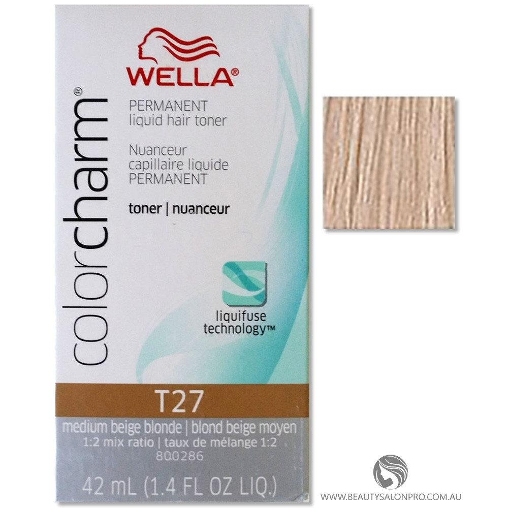 TINTE WELLA COLOR CHARM LIQUID TONER MEDIUM BEIGE BLONDE #T27