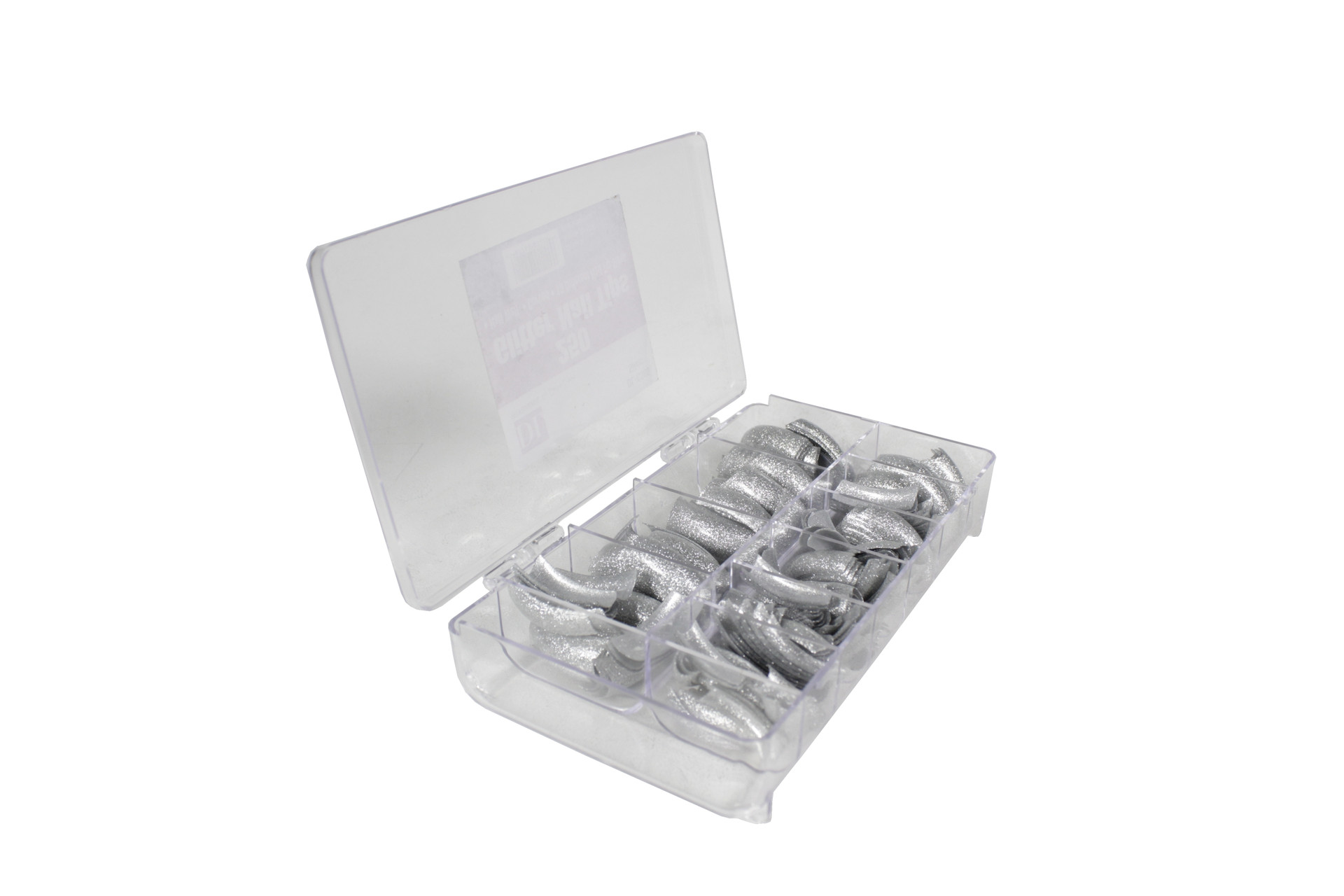 UÑAS GLITTER NAIL TIPS SILVER PK250