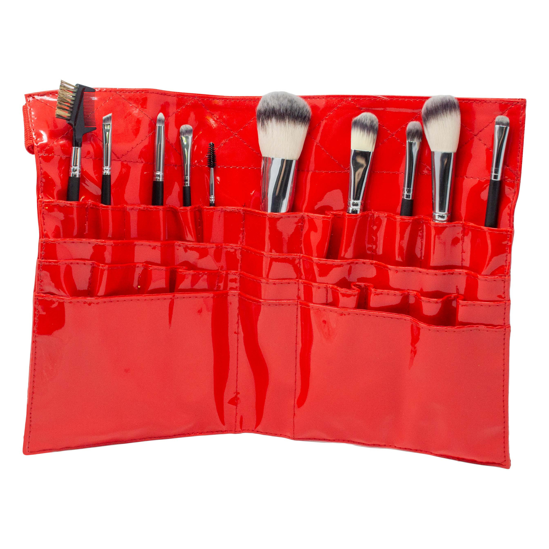KIT DE BROCHAS PARA MAQUILLAR ROJO CL3