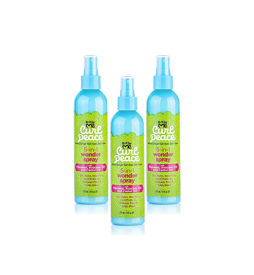 JUST FOR ME CURL PEACE 5 IN 1 WONDER SPRAY WITH FLAXSEED AVOCADO OIL AND CASTOR OIL 8 OZ