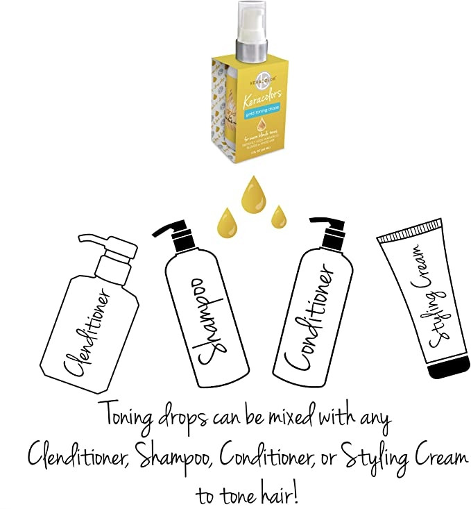 KERACOLOR GOLD TONING DROPS 2.5 OZ
