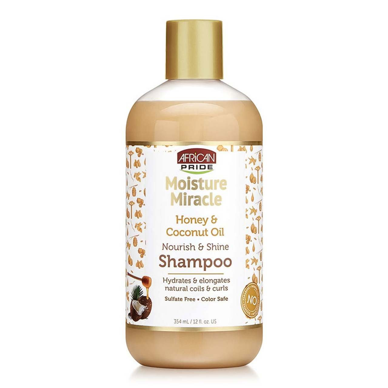 AFRICAN PRIDE MOISTURE MIRACLE HONEY & COCONUT OIL NOURISH & SHINE SHAMPOO 16 OZ