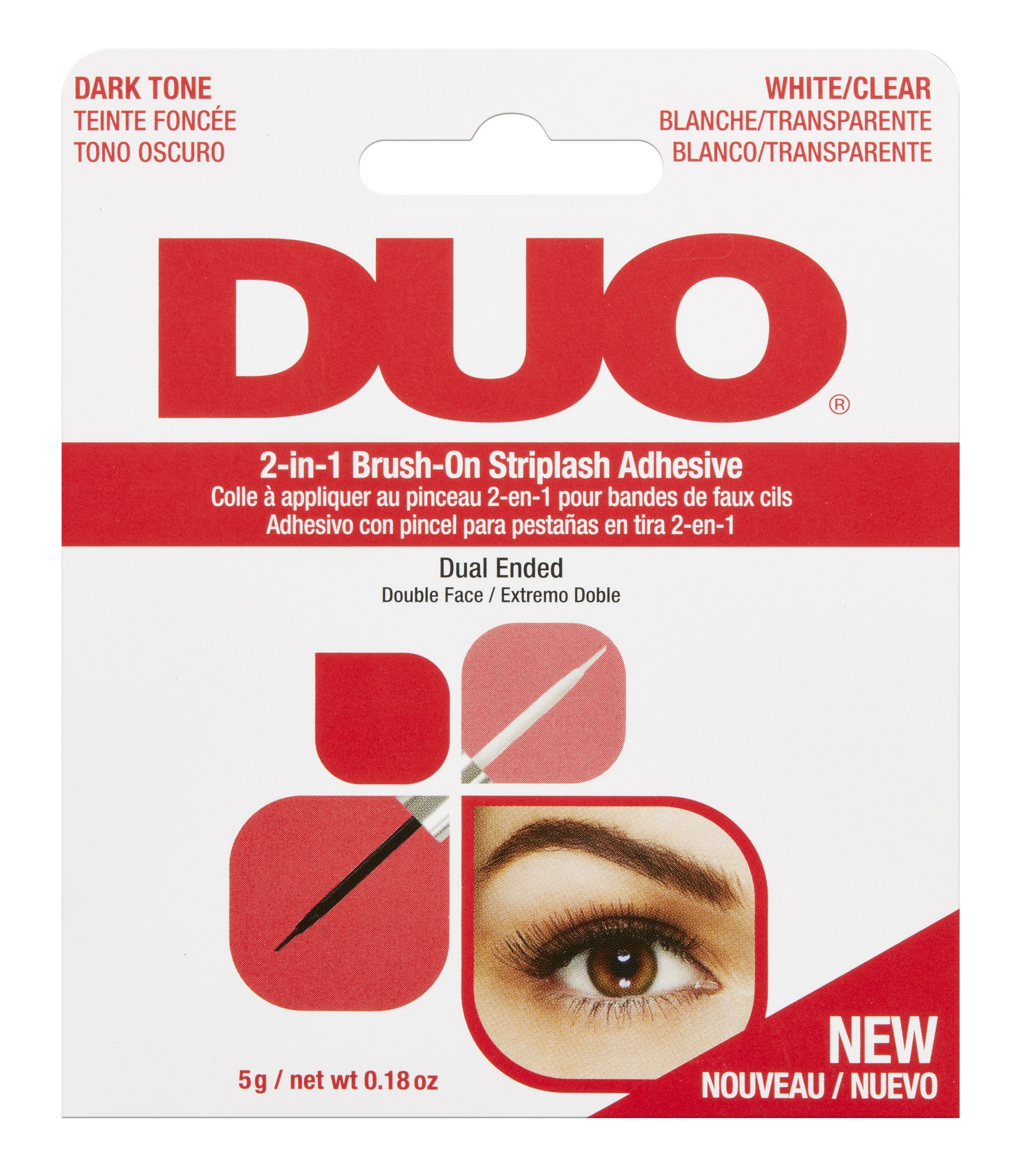ARDELL DUO 2 IN 1 BRUSH-ON STRIPLASH ADHESIVE DARK TONE WHITE CLEAR