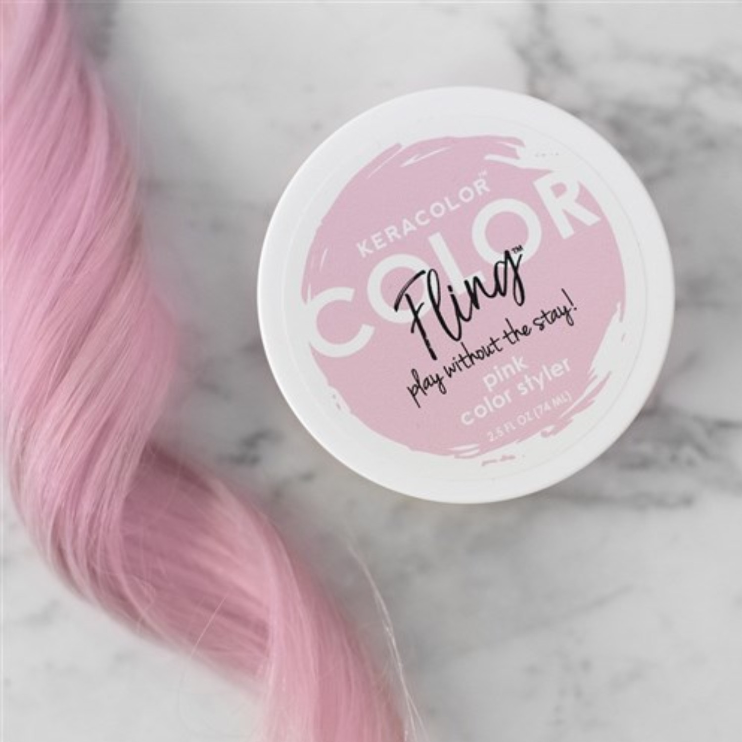 KERACOLOR COLOR FLING  PLAY WITHOUT THE STAY! PINK COLOR  TAN MODE ROSE 3 OZ