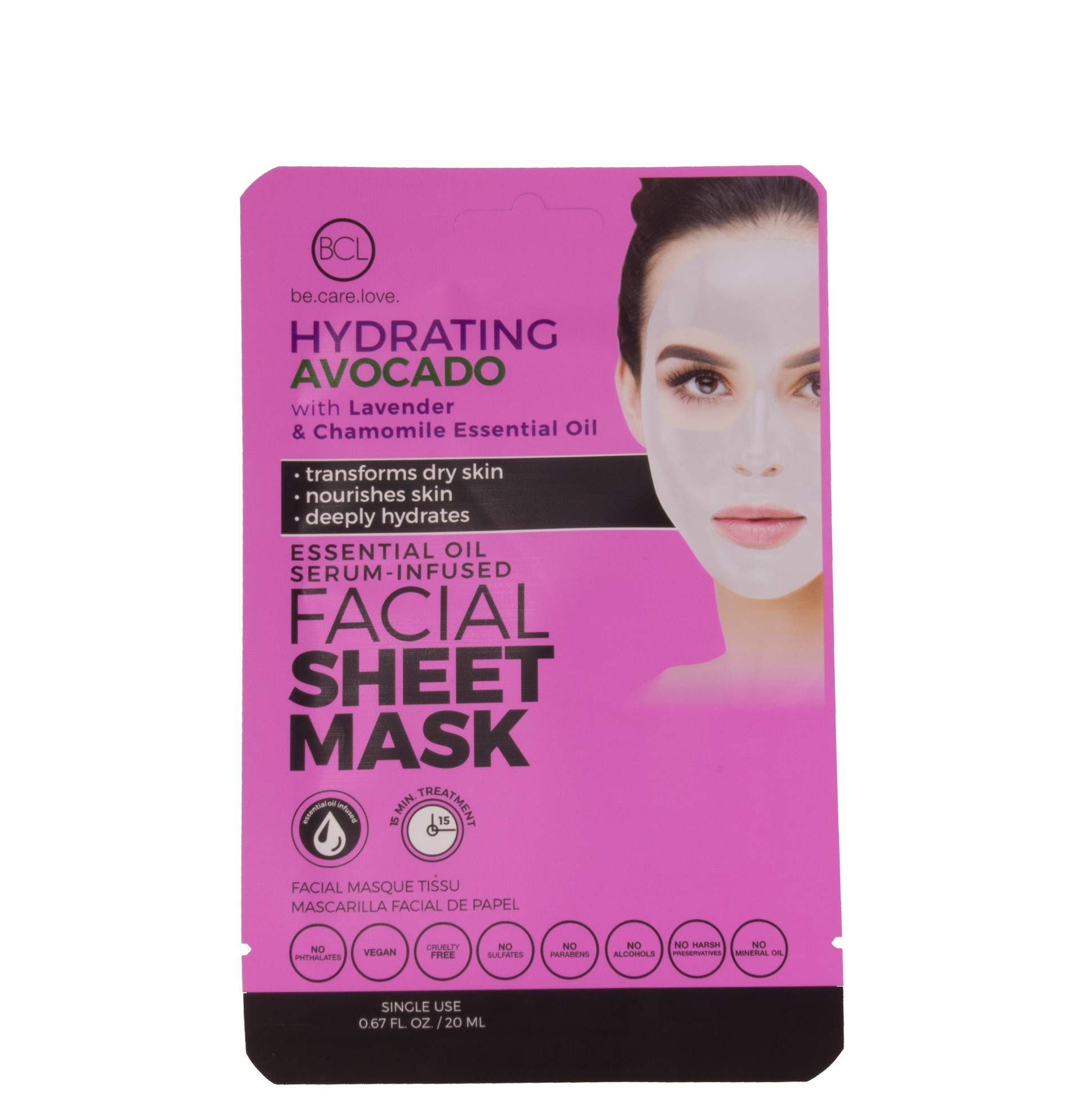 HYFRATING AVOCADO ESSENTIAL OIL INFUSED FACIAL SHEET MASK