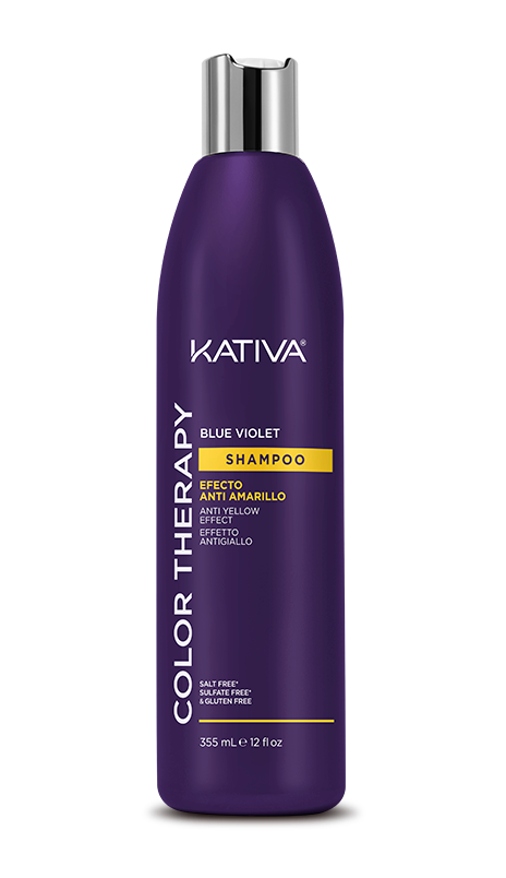 KATIVA COLOR THERAPHY CHAMPÚ  EFECTO ANTI AMARILLO 10 OZ
