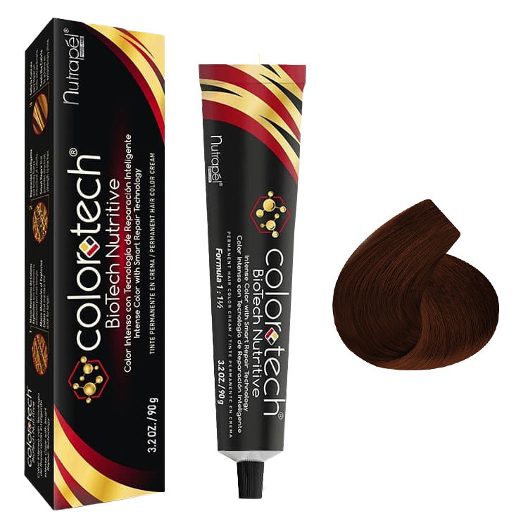 NUTRAPEL COLORTECH TINTE  8.45 RUBIO CLARO COBRIZO CAOBA 3.2 OZ