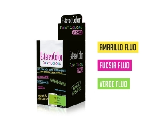 FUNKY COLOR NEON VERDE SOBRE DE COLOR PARA EL CABELLO  47GRM
