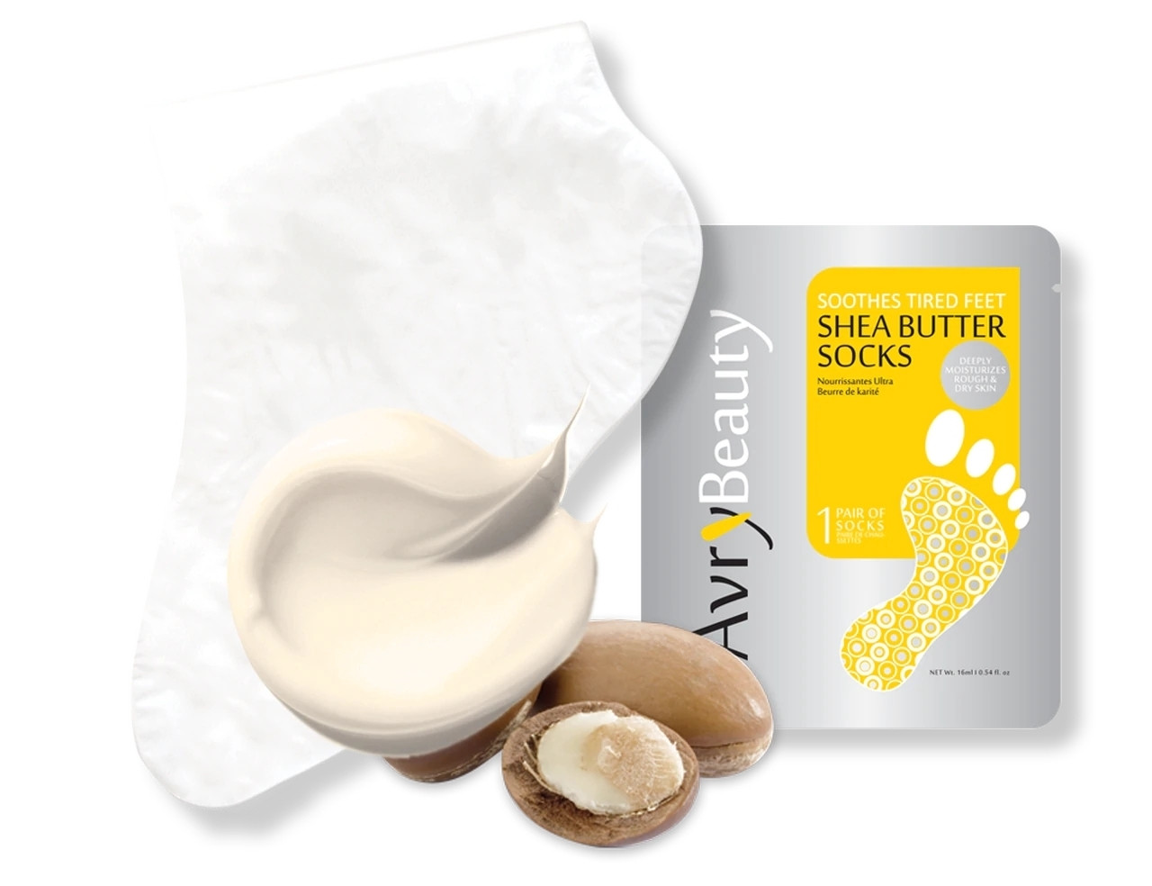 AVRY BEAUTY SHEA BUTTER SOCKS SOOTHES TIRED FEET
