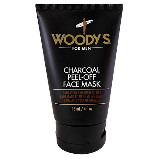 WOODY'S FOR MEN CHARCOAL PEEL-OFF FACE MASK BLACK 4 OZ
