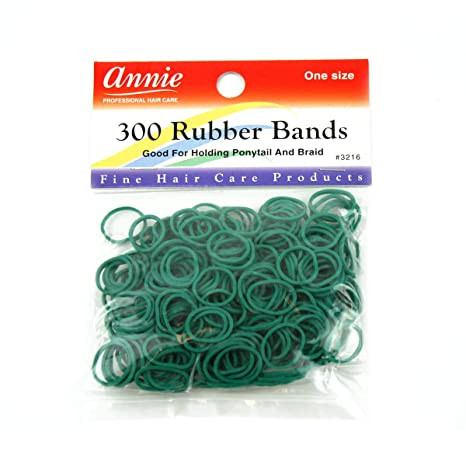 ANNIE PROFESSIONAL HAIR CARE RUBBER BAND GOOD FOR HOLDING PONYTAIL AND BRAID GREEN #3216 PK/300