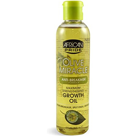 AFRICAN PRIDE OLIVE MIRACLE ANTI-BREAKAGE FORMULA  MAXIMUN STRENGTHENING GROWTH OIL 8 OZ