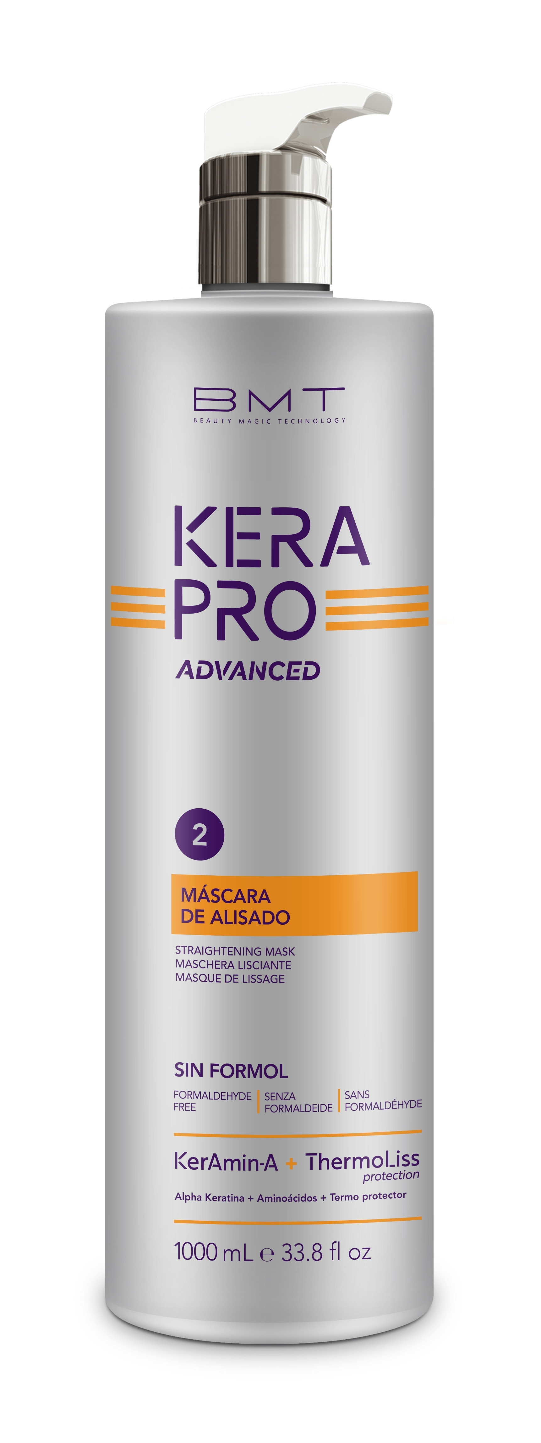 BMT KERAPRO ADVANCED MÁSCARA DE ALISADO 
SIN FORMOL KERAMIN-A TERMOLISS  33.8 OZ
