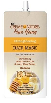 CREME OF NATURE PURE HONEY HAIR MASK STRENGTHENING FOR DRY BRITTLER HAIR PURE HONEY RICH COCONUT OIL CREAMY SHEA  BUTTER + BANANA 3.8 OZ