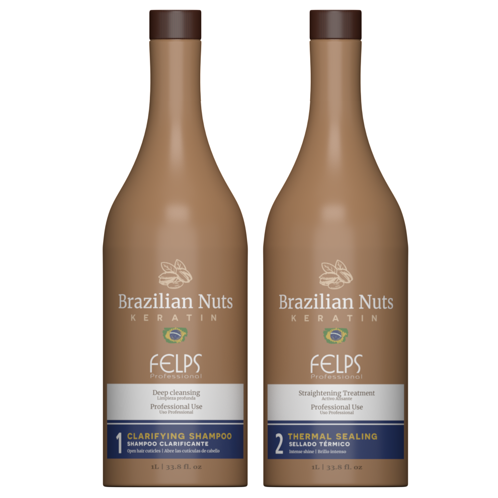 FELPS PROFESSIONAL BRAZILIAN NUT KERATIN STRAIGHTENING TREATMENT THERMAL SEALING 33.8 OZ