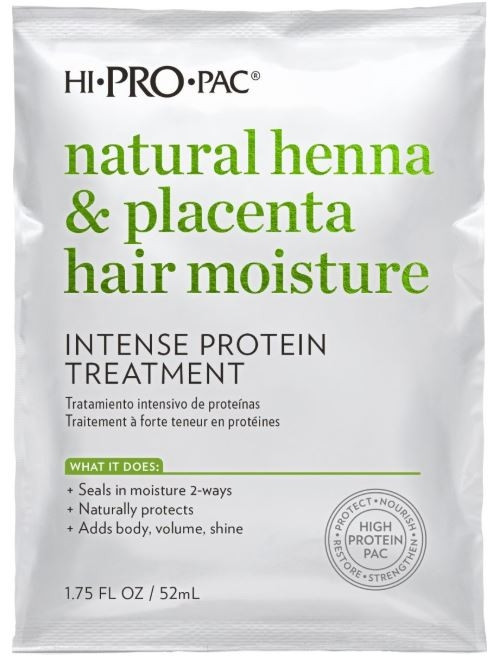 HI PRO PAC NATURAL HENNA & PLACENTA HAIR MOISTURE INTENSE PROTEIN TREATMENT 1.75 OZ