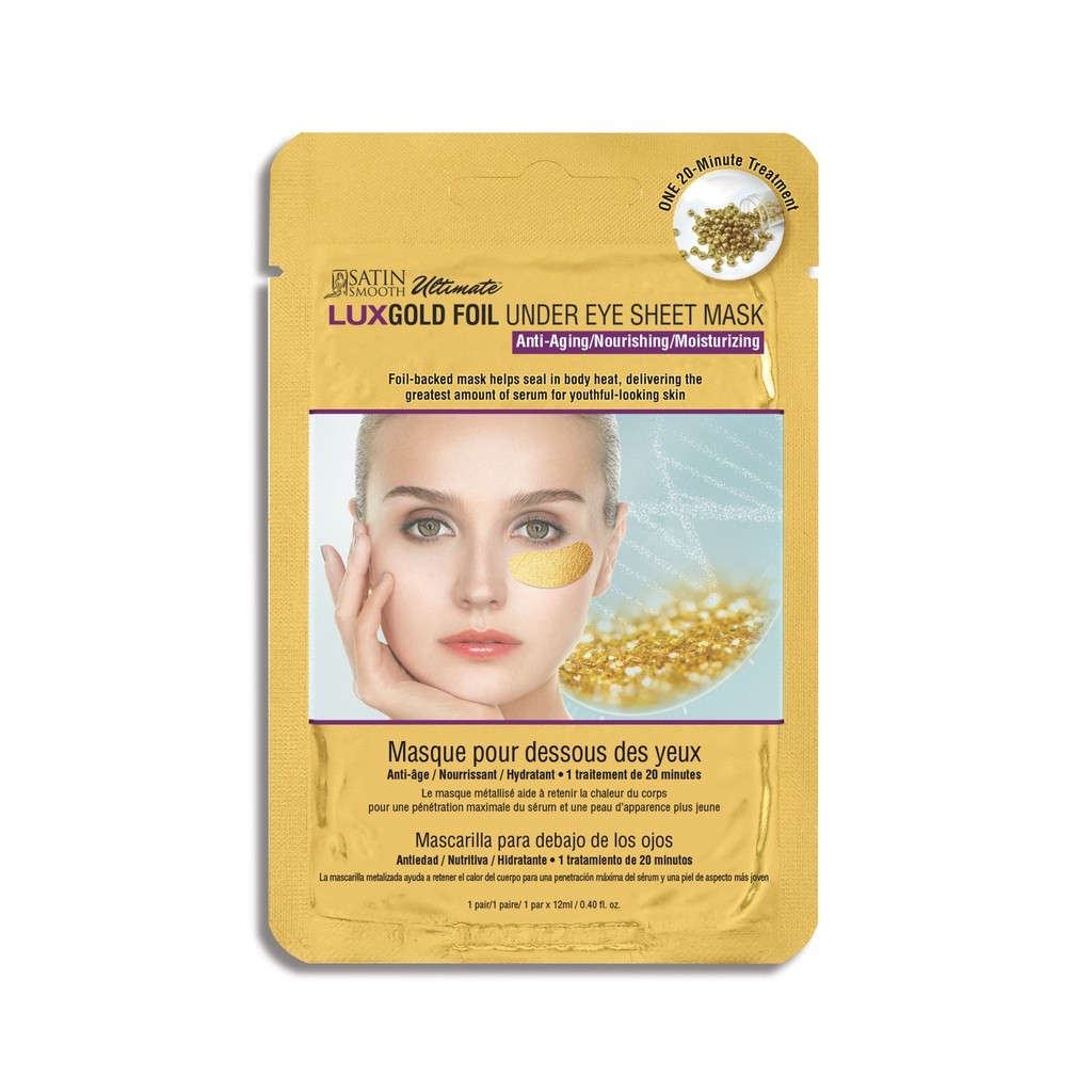 SATIN SMOOTH LUX GOLD FOIL UNDER EYE SHEET MASK ANTI-AGING NOURISHING MOUSTURIZING