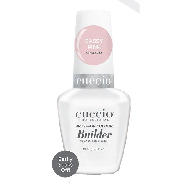 CUCCIO PROFESSIONAL BUILDER BRUSH-ON COLOUR SOAK-OFF GEL NAKED PINK 13ML