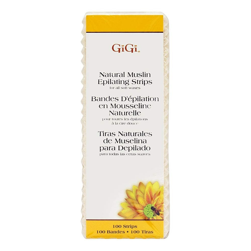 GIGI NATURAL MUSLIN EPILATING STRIPS FOR ALL SOFT WAXES SMALL PK 100