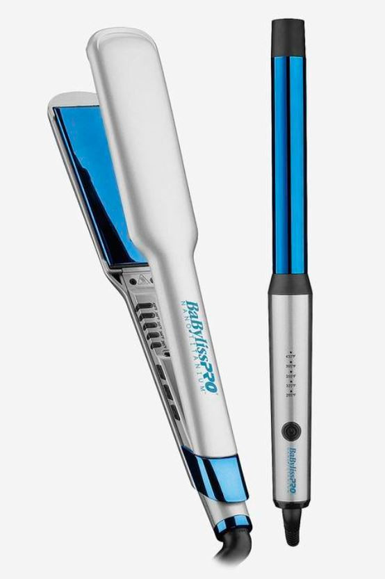 BABYLISS PRO NANO TITANIUM 1.5" ULTRA THIN SRAIGHTENER 1" CURLING WAND