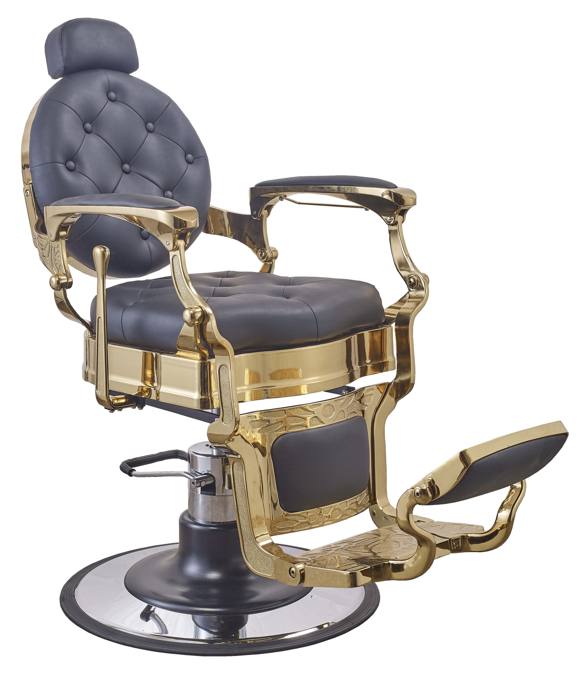 SILLA BARBERO LUXOR VINTAGE NEGRA Y DORADO