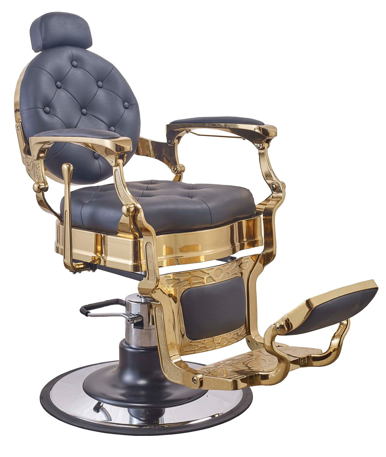SILLA BARBERO LUXOR VINTAGE NEGRA Y DORADO