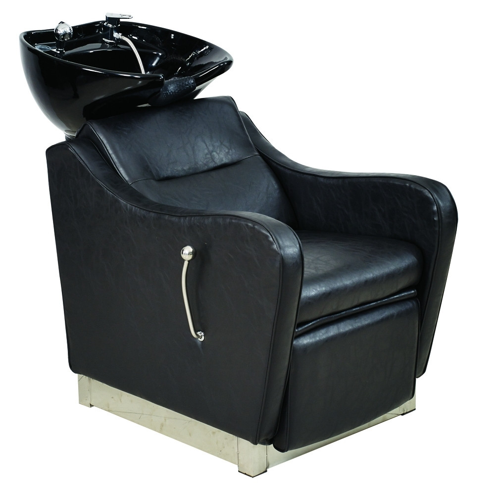 SHAMPOO BOWL DE PORCELANA NEGRO CON SILLA RECLINABLE NEGRO