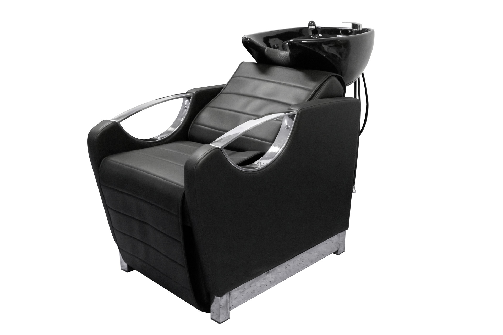 LAVA CABEZAS DE PORCELANA CON SILLA RECLINABLE NEGRA