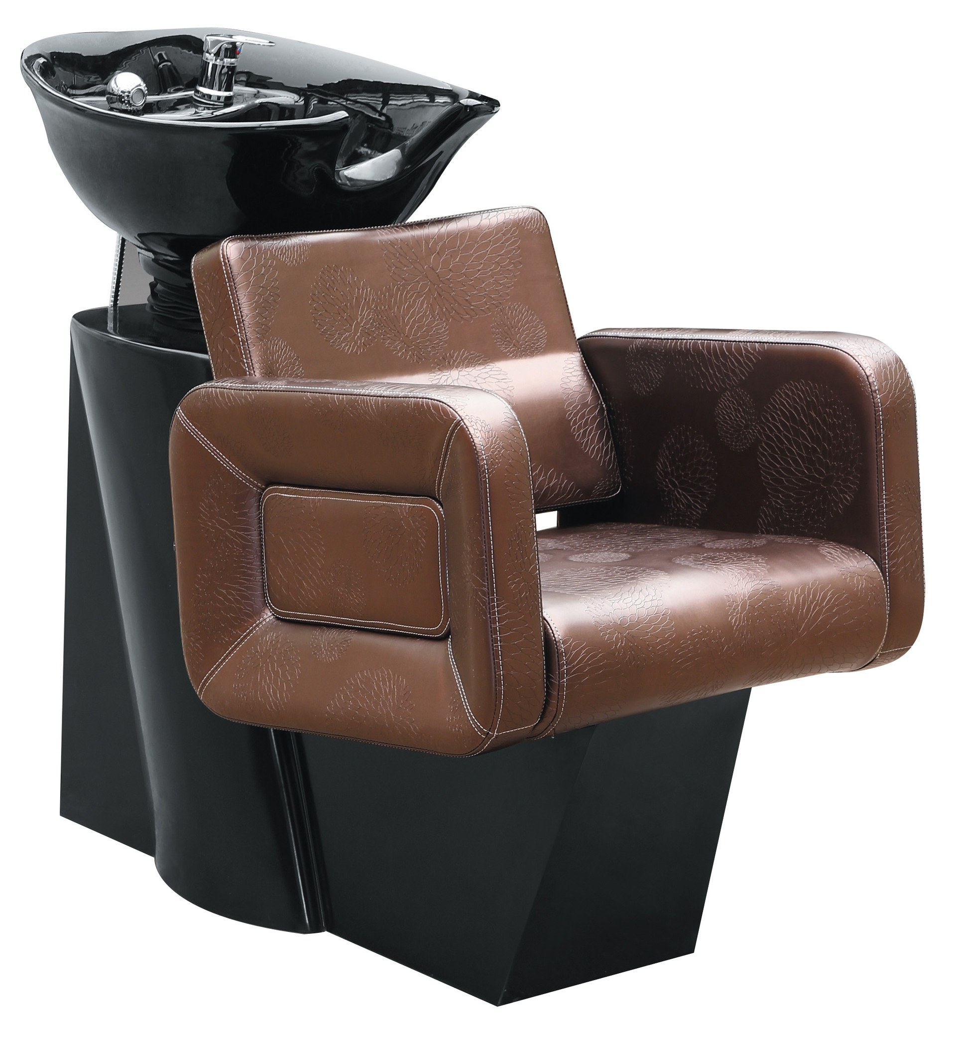 LAVA CABEZAS AJUSTABLE DE PORCELANA CON SILLA RECLINABLE BLACK