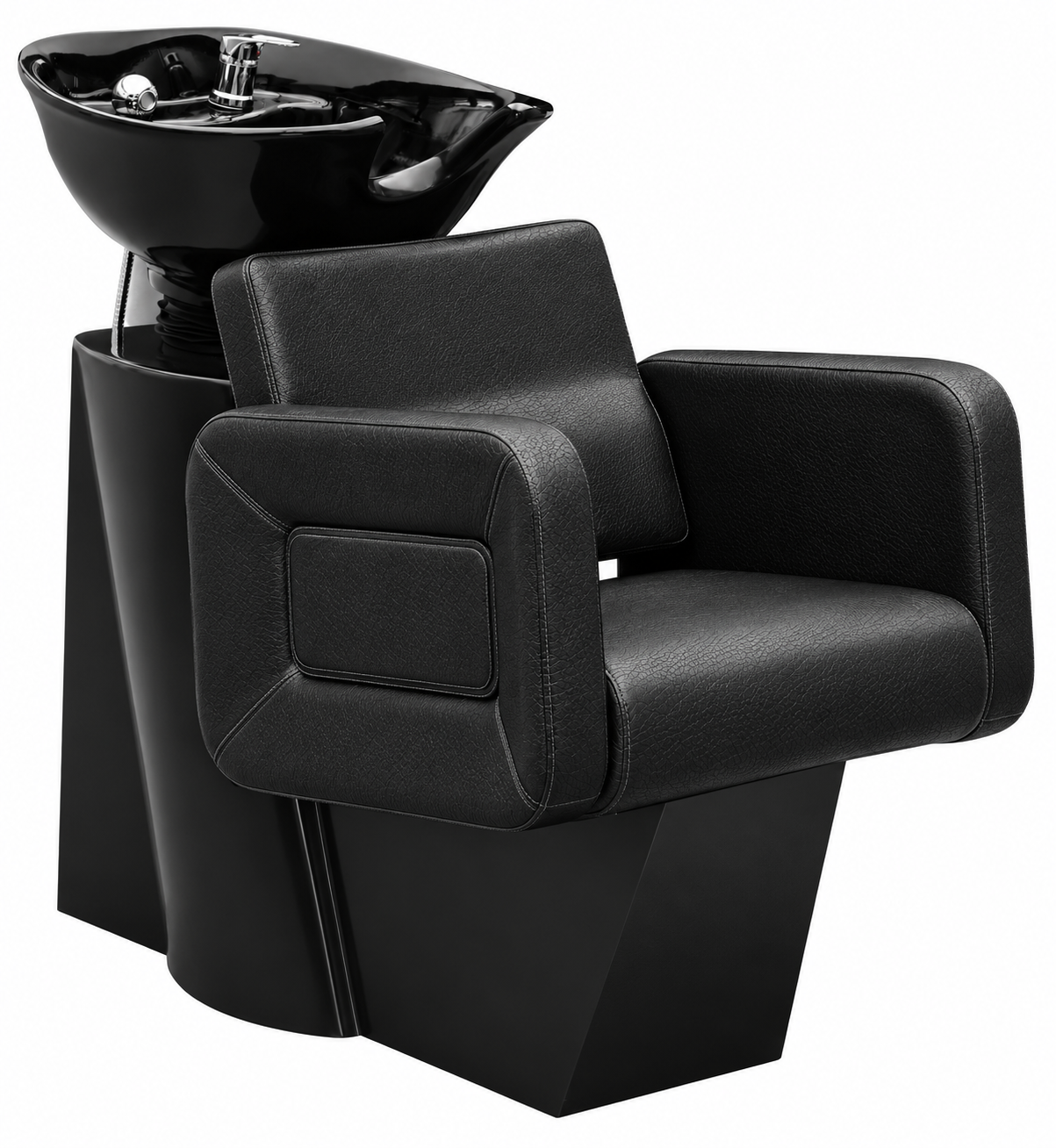 LAVA CABEZAS AJUSTABLE DE PORCELANA CON SILLA RECLINABLE BLACK