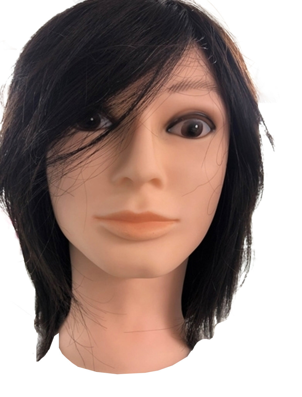 MANIQUI MASCULINO PARA PRACTICA. CABELLO 100% HUMANO.8-10" INCLUYE HOLDER