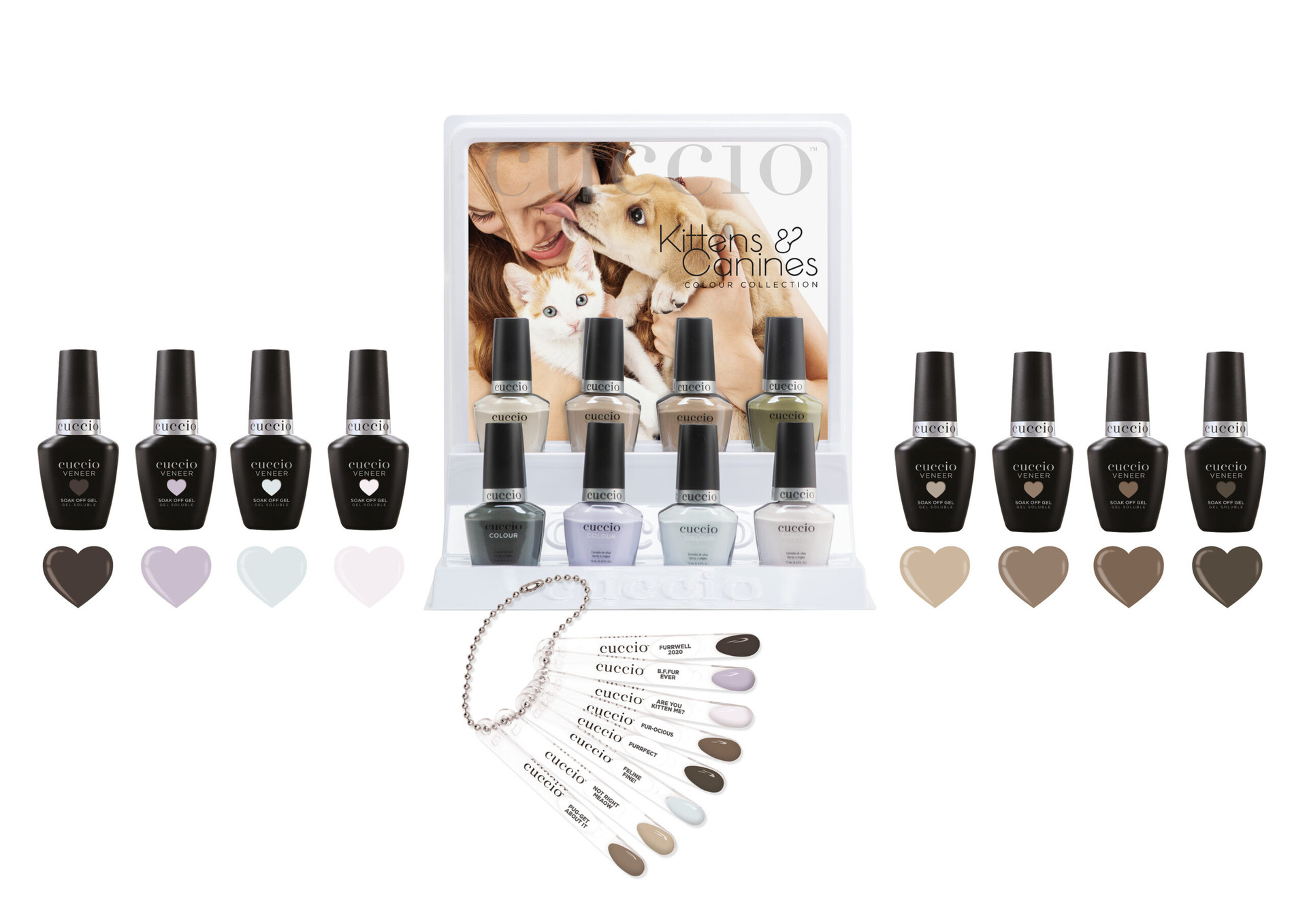 Colección Kittens & Canines - Paquete de pedido de apertura de laca y esmalte en gel.