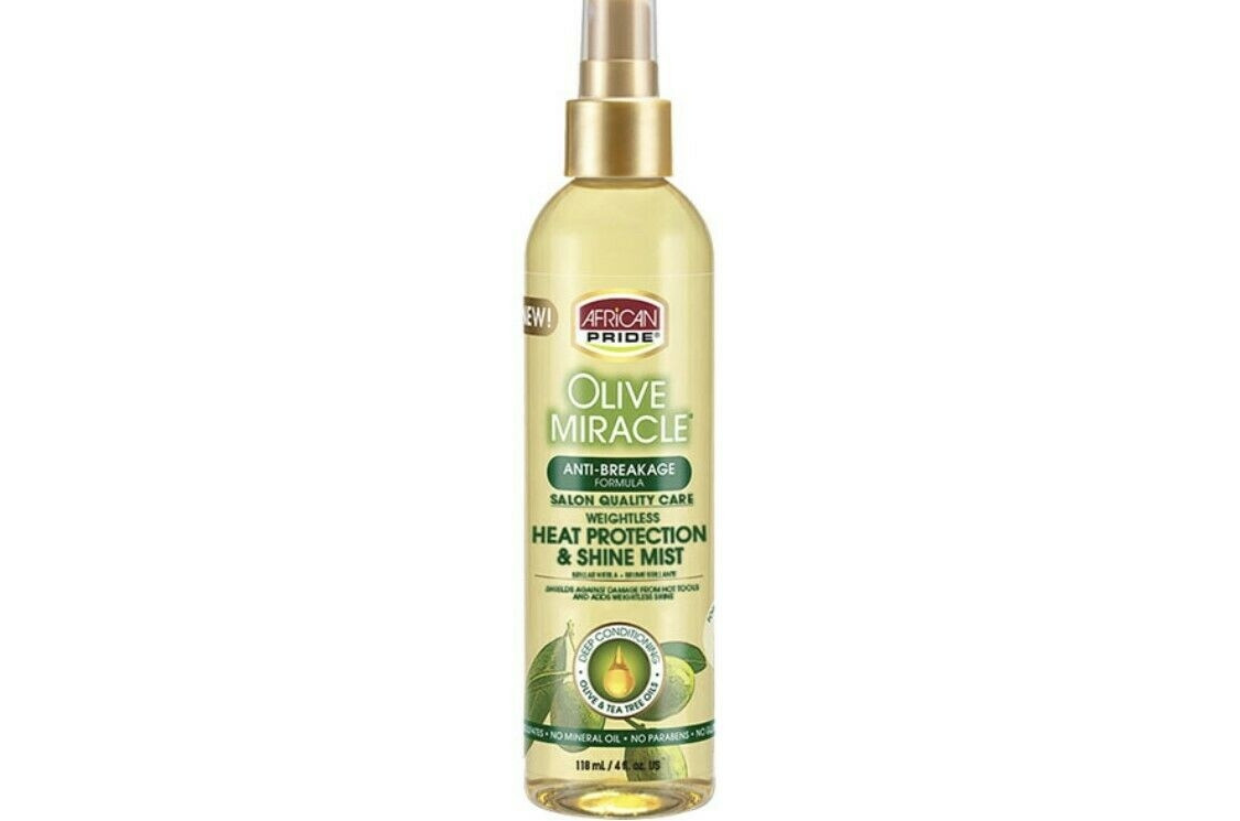 AFRICAN PRICE OLIVE OIL HEAT PROTECTION & SHINE MIST 4 OZ