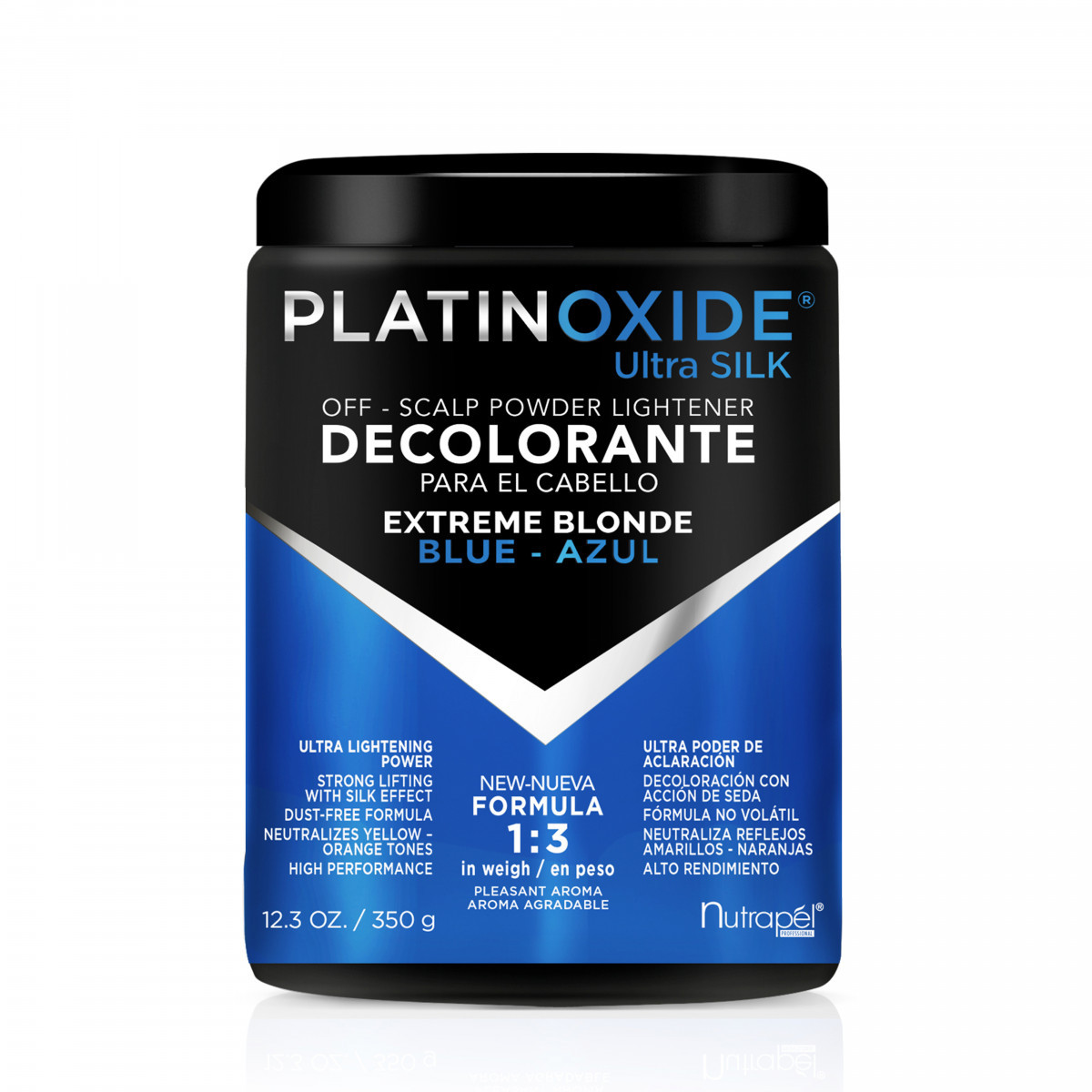 NUTRAPEL PLATINOXIDE ULTRA SILK DECOLORANTE FOR HAIR EXTRME BLONDE BLUE-AZUL 12.3 OZ