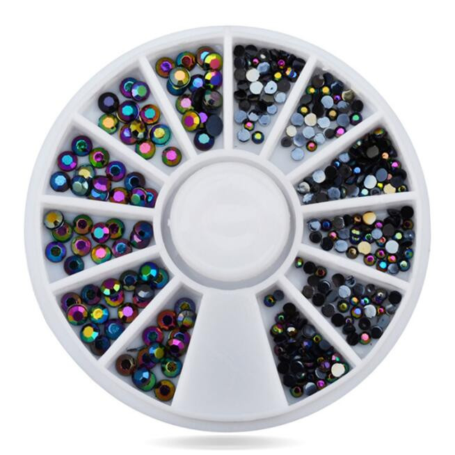 RUEDA DECORACIÓN RHINESTONE NEGRO AB