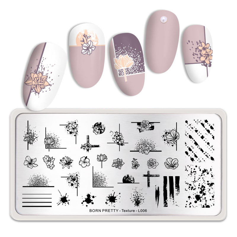 BORN PRETTY FLOWERS STAMP L006