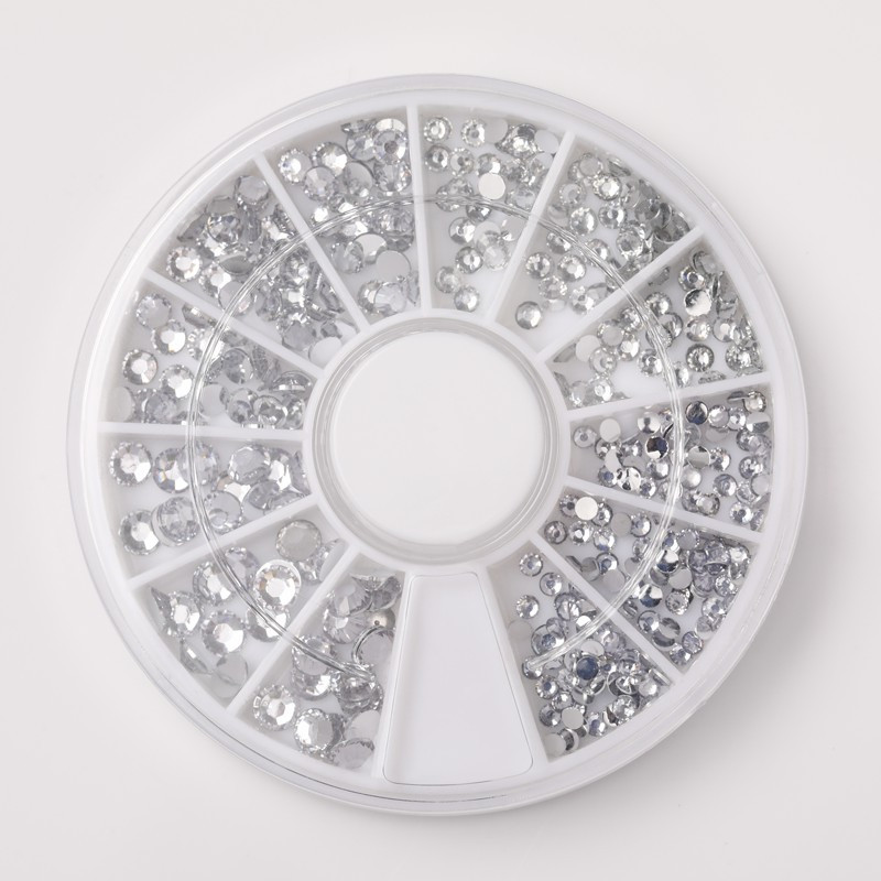 BORN PRETTY ROUND RHINESTONES SILVER