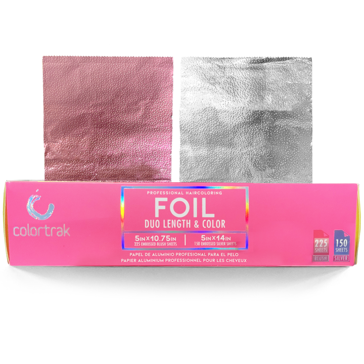 COLORTRAK PROFESSIONAL HAIR COLOR FOIL DUO LENGHT & COLOR SILVER/BLUSH 375 SHEETS