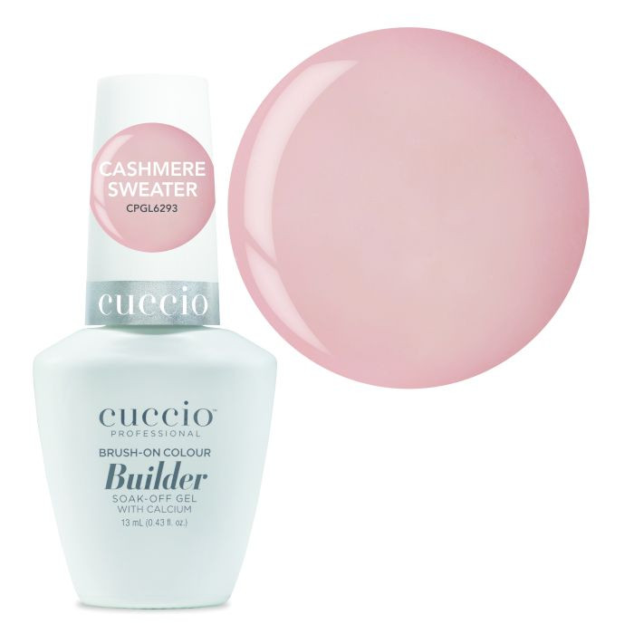 CUCCIO PROFESSIONAL BUILDER BRUSH-ON COLOUR SOAK-OFF GEL WITH CALCIUM CASHMERE SWEATER 13ML