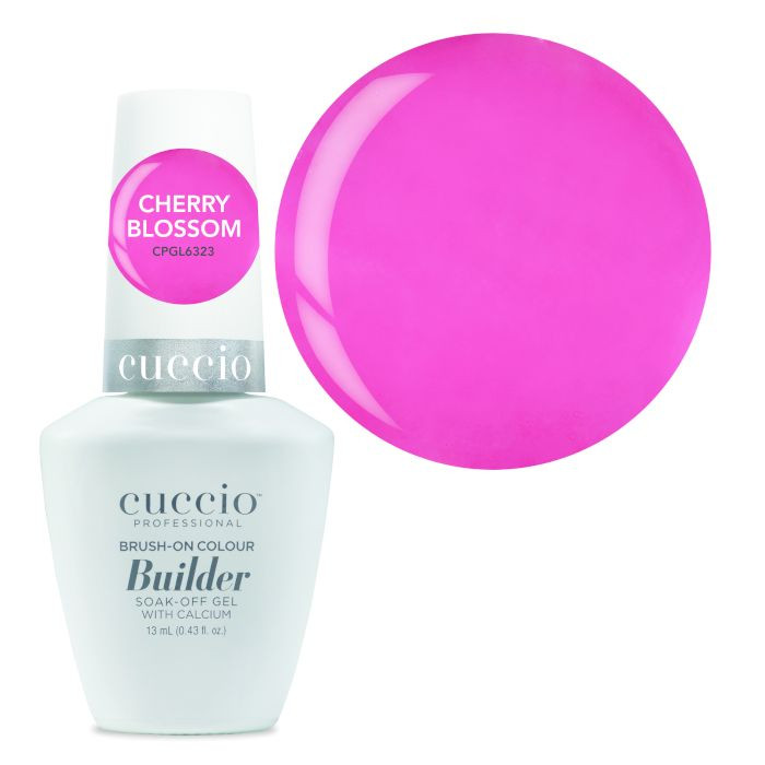CUCCIO PROFESSIONAL BUILDER BRUSH-ON COLOUR SOAK-OFF GEL WITH CALCIUM CHERRY BLOSSOM 13 ML