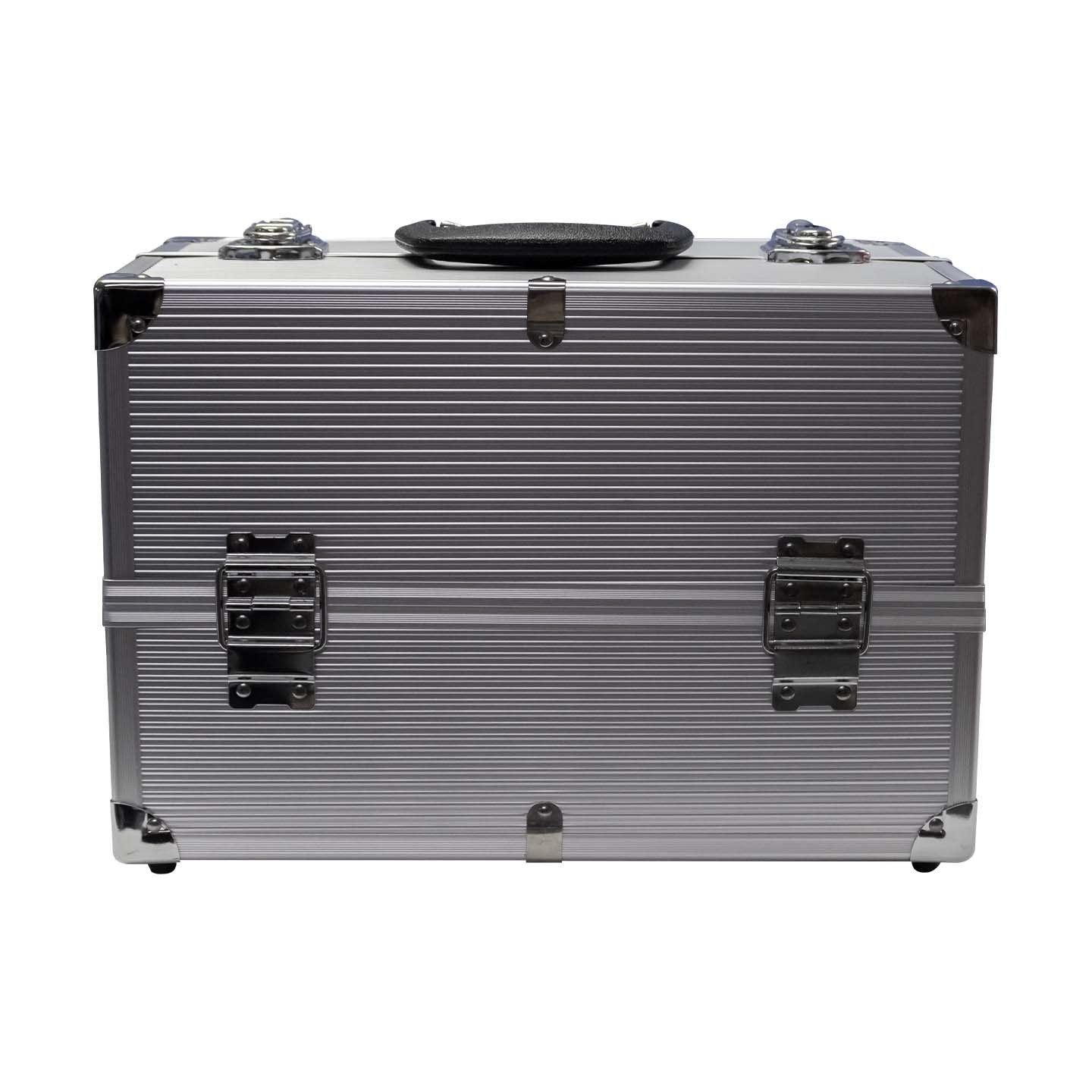 MALETA PARA ORGANIZAR MAQUILLAJES PORTABLE COLOR PLATA