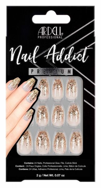 ARDELL NAIL ADDICT PREMIUM NAIL SET DRIPPING IN GOLD pk24