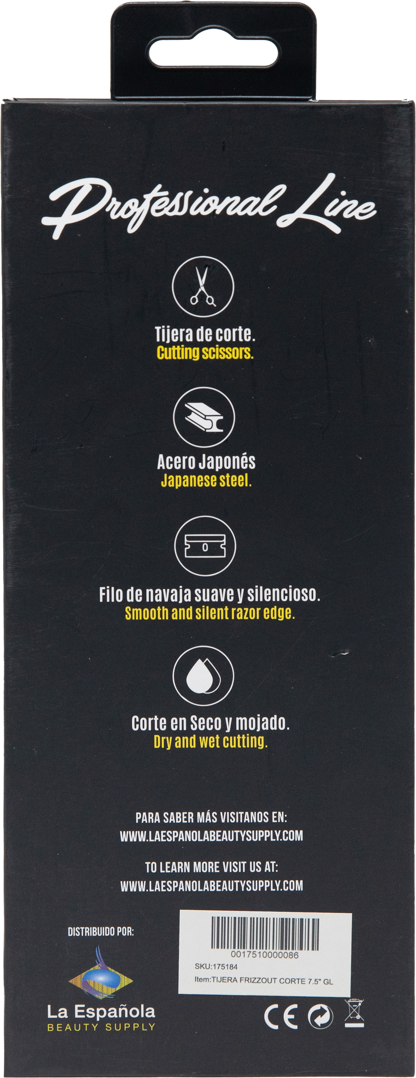 FRIZZ OUT PRO TIJERA CORTE 7.5"  GOLD