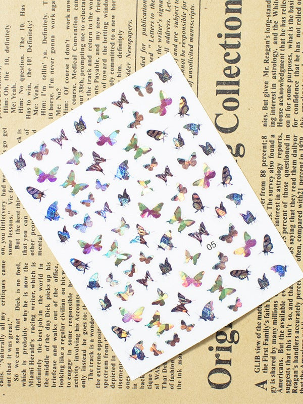 CALCOMANIA PARA LAS UÑAS CON DISEÑO DE MARIPOSAS