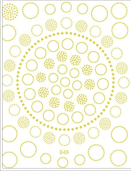 CALCOMANIA PARA DISEÑO DE UÑAS EN CIRCULOS